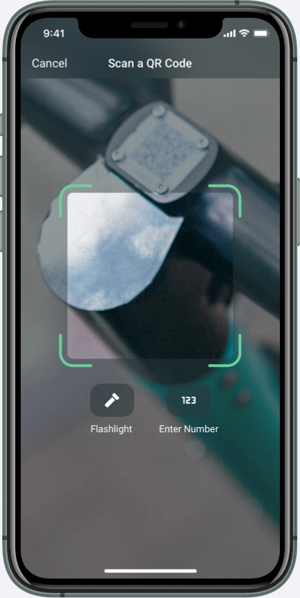 QR scanner screenshot in the TIER app